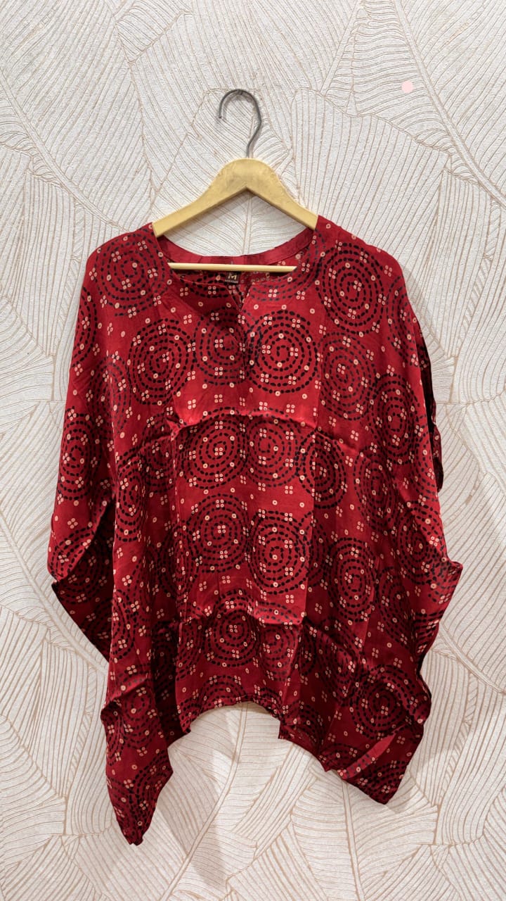 Beautiful Modal Silk Kaftan Top showcasing premium design - Kutch Poshak