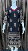 Beautiful Ajrakh Vegetable-Dye Cotton Kurti showcasing premium design - Kutch Poshak