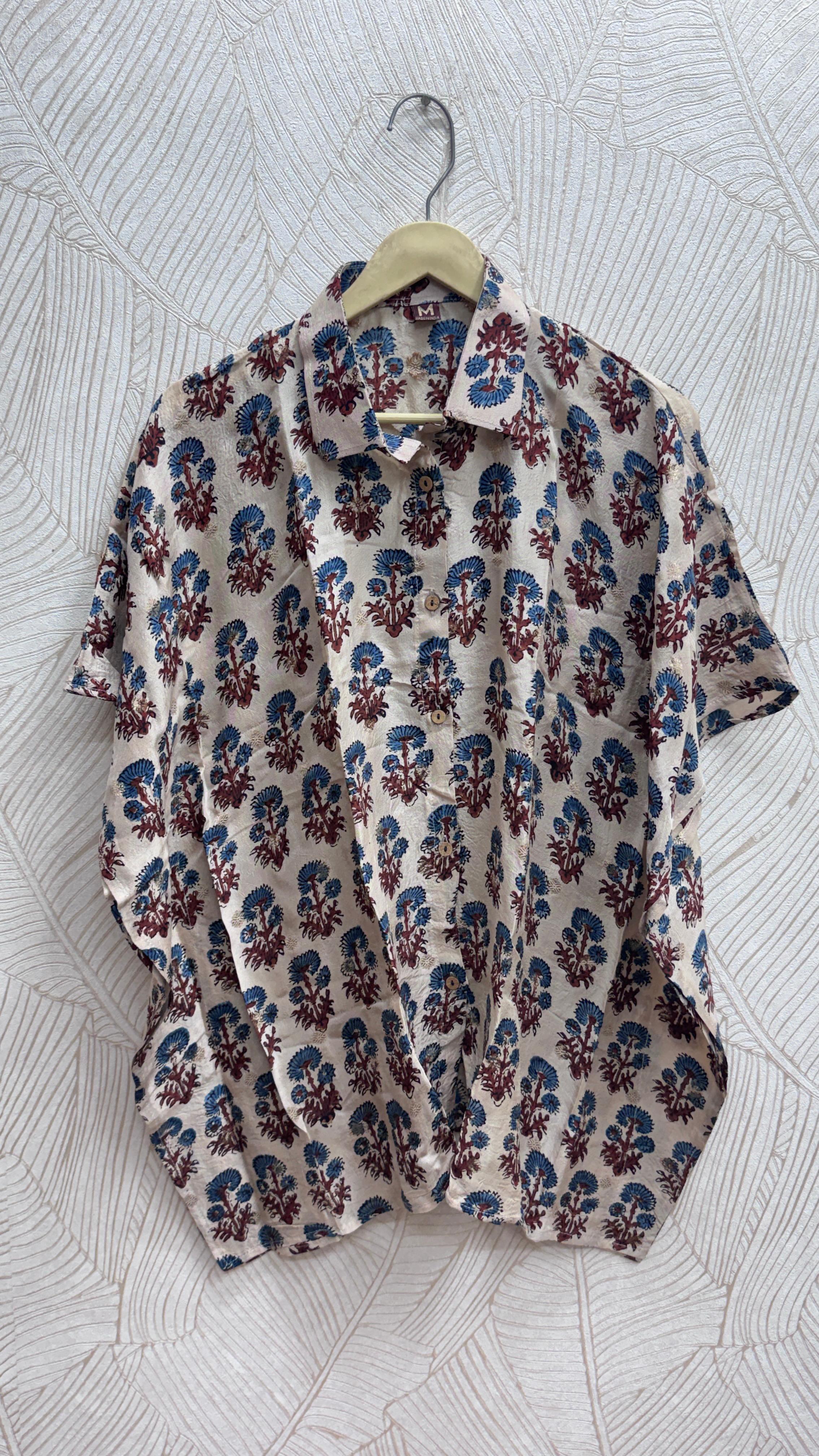 Dola Silk Kaftan Shirt by Kutch Poshak
