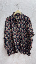 Floral, Geometric Dola Silk Kaftan Shirt from Kutch Poshak