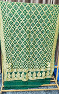 Close up of Pure Khadi Georgette Hand Bandhej Dupatta - Kutch Poshak