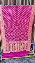 Pure Khadi Georgette Hand Bandhej Dupatta by Kutch Poshak