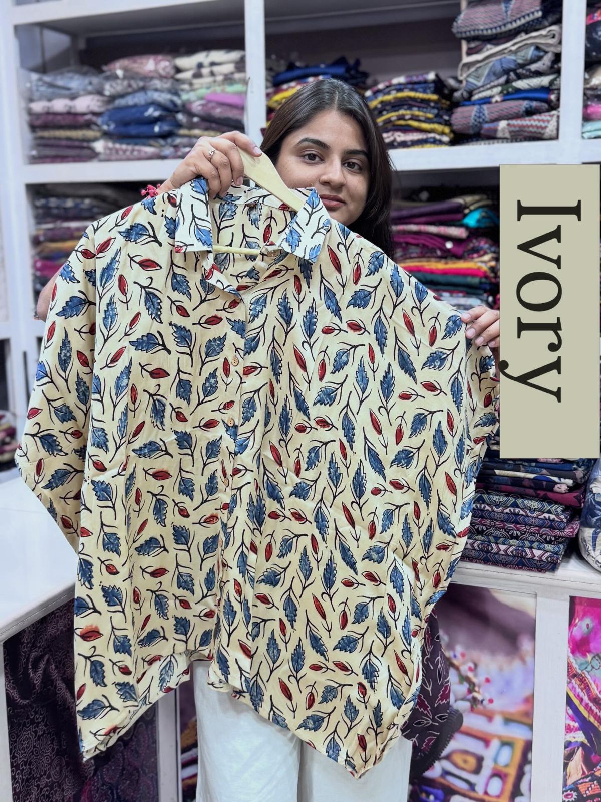 Rust, Brown, Blue, Ivory, Black Premium Modal Silk Kaftan Shirts from Kutch Poshak