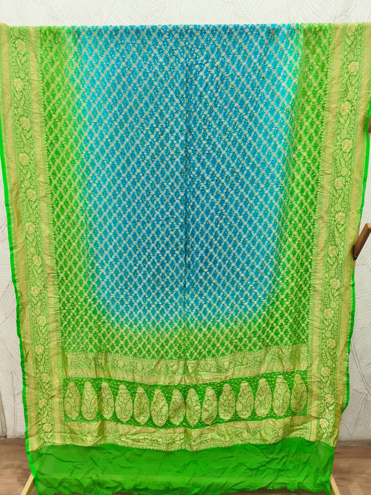 Beautiful Pure Khadi Georgette Hand Bandhej Dupatta showcasing premium design - Kutch Poshak