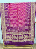 Close up of Pure Khadi Georgette Hand Bandhej Dupatta - Kutch Poshak