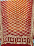 Beautiful Pure Khadi Georgette Hand Bandhej Dupatta showcasing premium design - Kutch Poshak