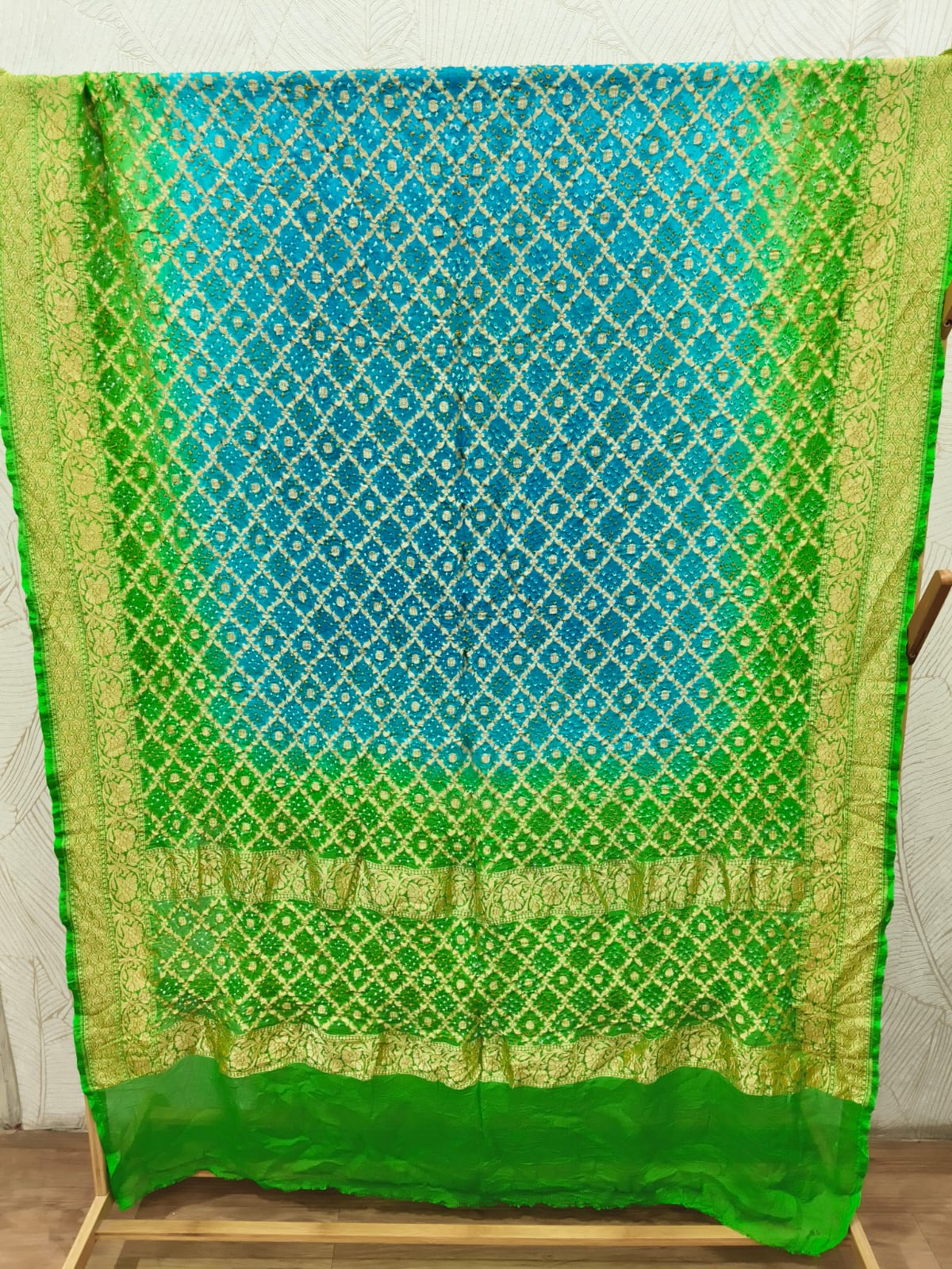 Pure Khadi Georgette Hand Bandhej Dupatta from Kutch Poshak