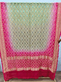 Close up of Pure Khadi Georgette Hand Bandhej Dupatta - Kutch Poshak