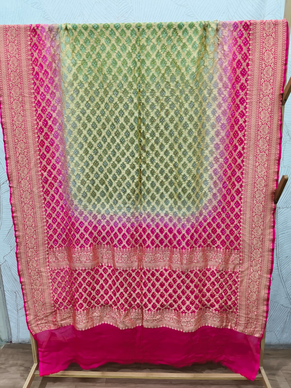 Kutch Poshak exclusive Pure Khadi Georgette Hand Bandhej Dupatta