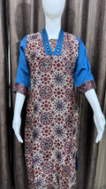 Modal Silk Kurti with Mirror Hand Work by Kutch Poshak