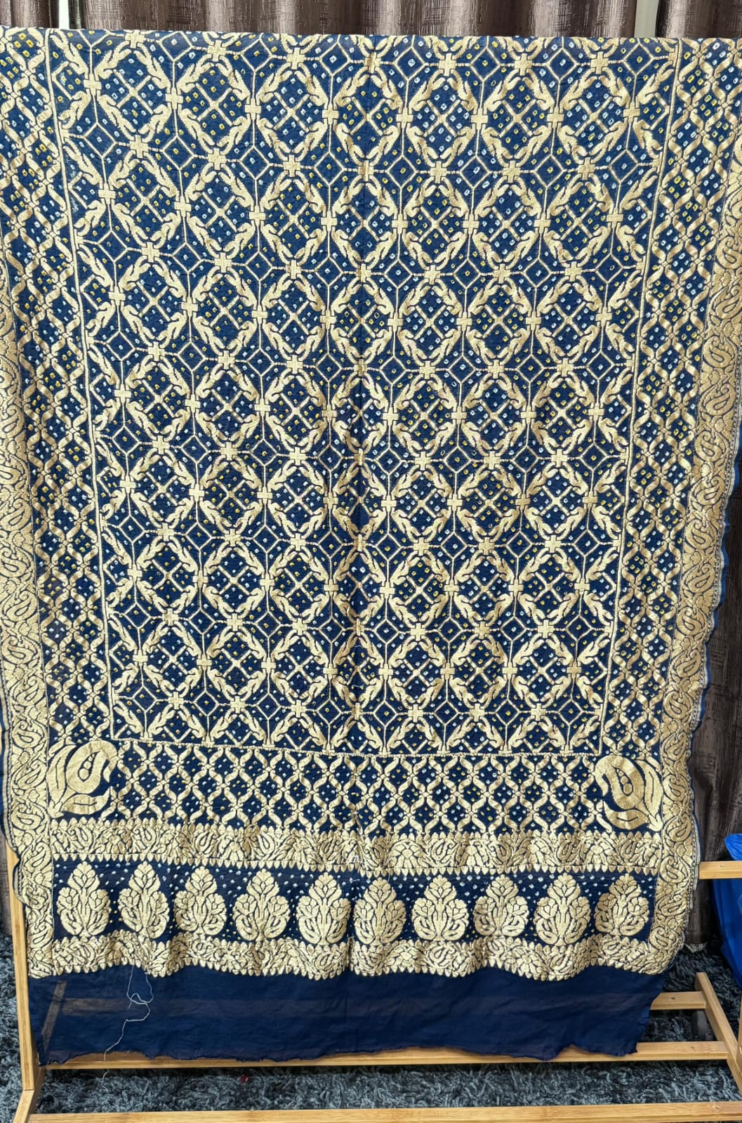 Kutch Poshak exclusive Pure Khadi Georgette Hand Bandhej Dupatta