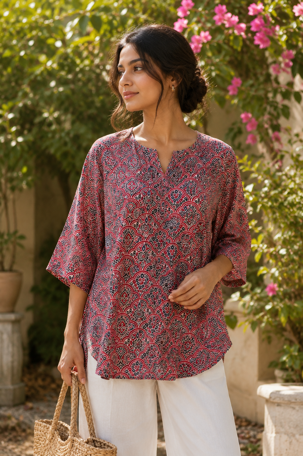 Pure Modal Silk Oversized Tunic-Top