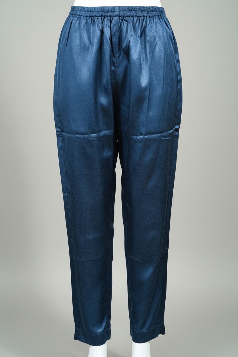Navy Pure Mashu Silk Pant by Kutch Poshak