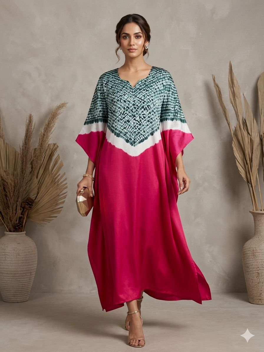 Single Shade Pure Modal Silk Stitched Shibori