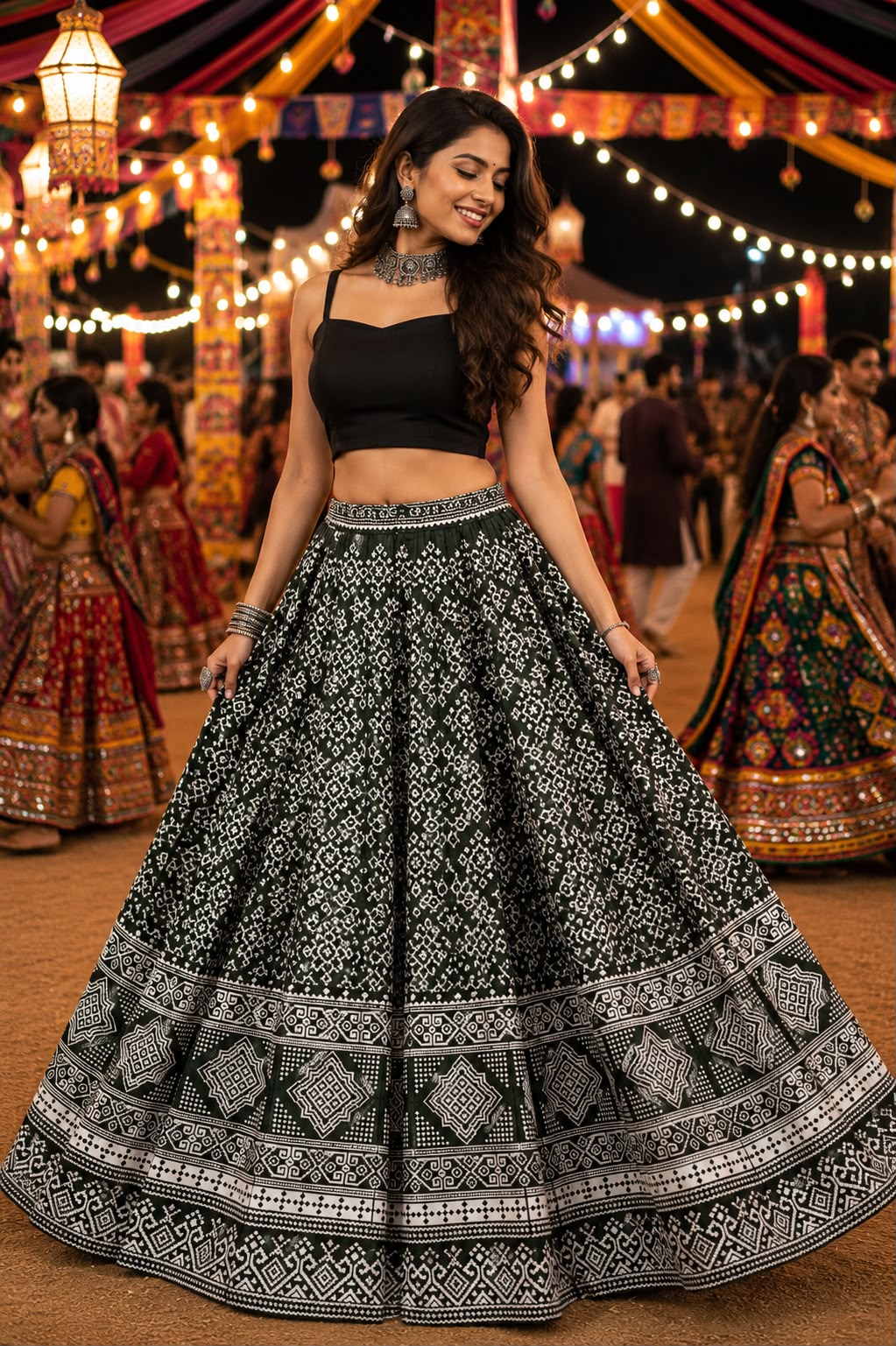 Mashru Silk Kali Skirt