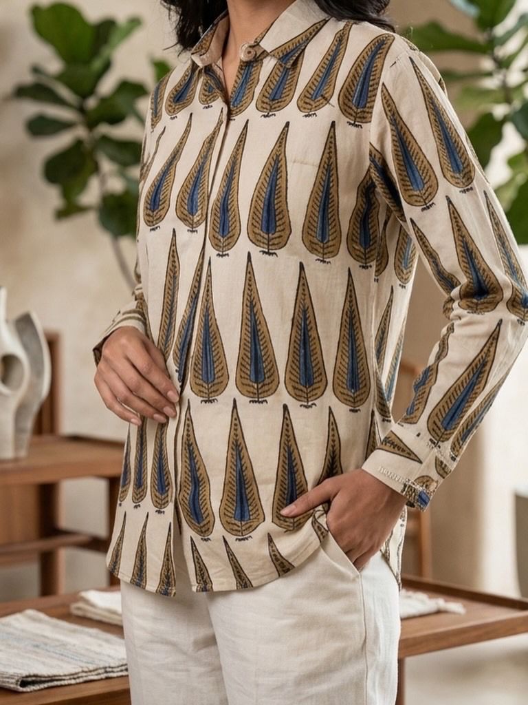 Pure Natural Ajrakh Full Sleeve Shirts