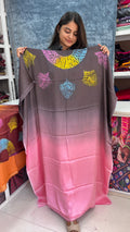 Modal Silk Multi Shibori Unstitched Kaftan Top Fabric by Kutch Poshak