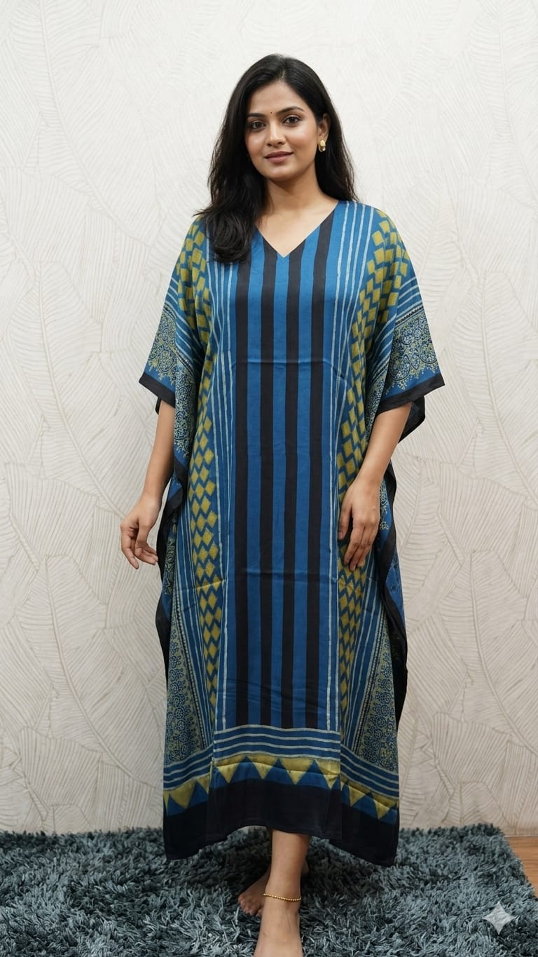 Pure Modal Silk V neck Kaftan