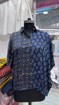 Beautiful Modal Silk Kaftan Shirt (half & half design) showcasing premium design - Kutch Poshak