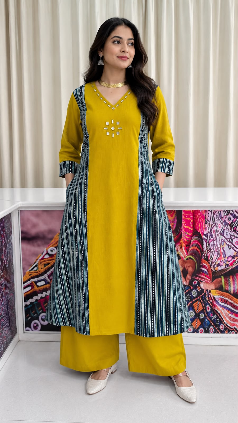Khadi Cotton Ajrakh Kurta+Plazo