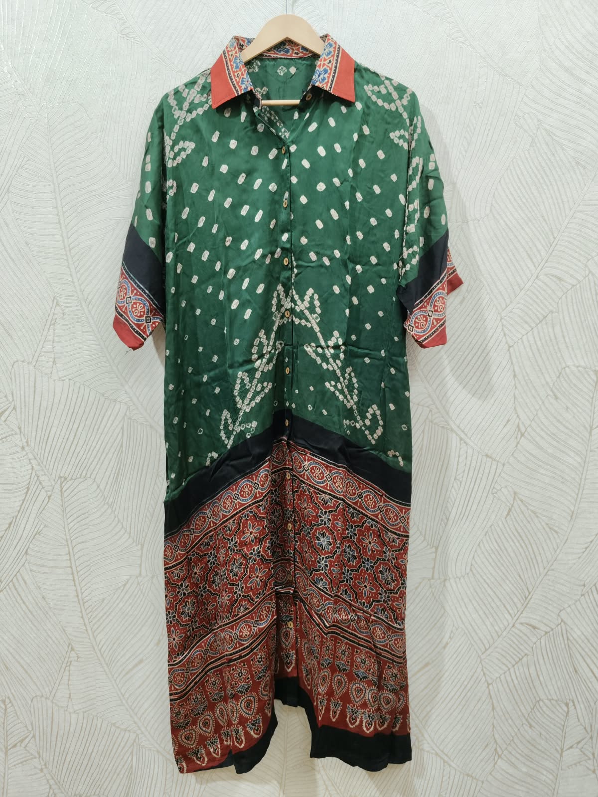 Bandhej×Ajrakh Long Shirt Kaftan