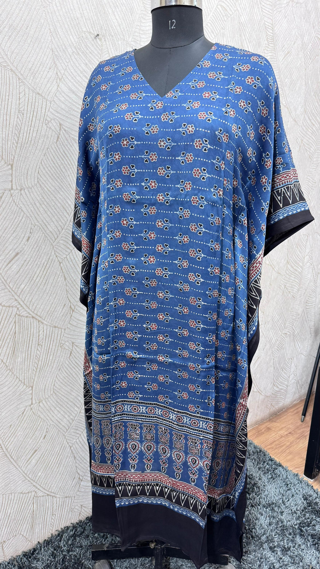 Pure Modal Silk V neck Kaftan