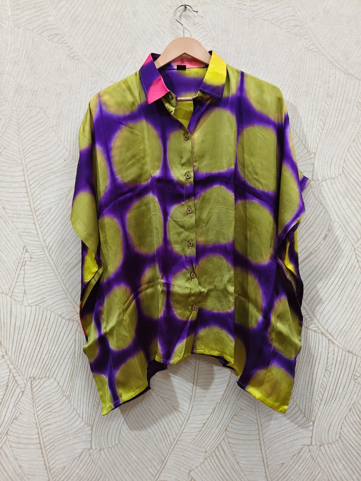 Modal Silk Kaftan Shirt (Clamp Dye)