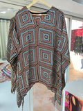 Modal Silk V- Neck Kaftan Top