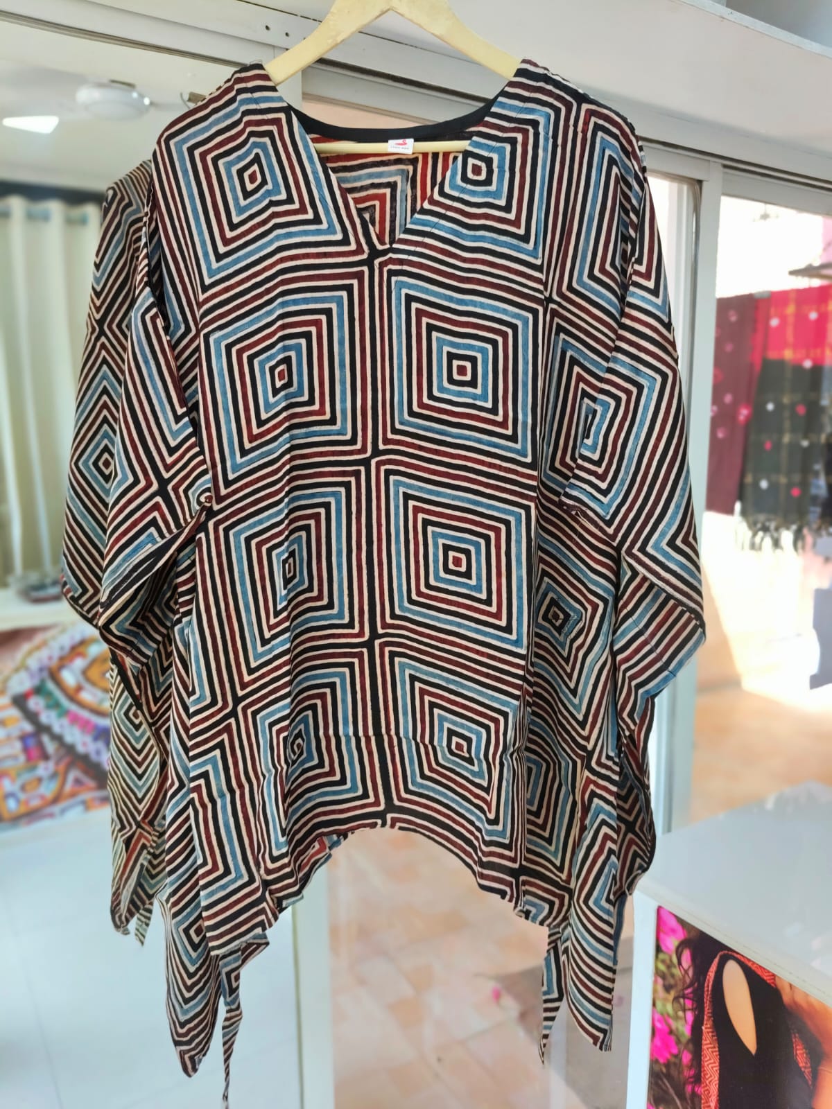 Modal Silk V- Neck Kaftan Top
