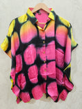 Modal Silk Kaftan Shirt (Clamp Dye)