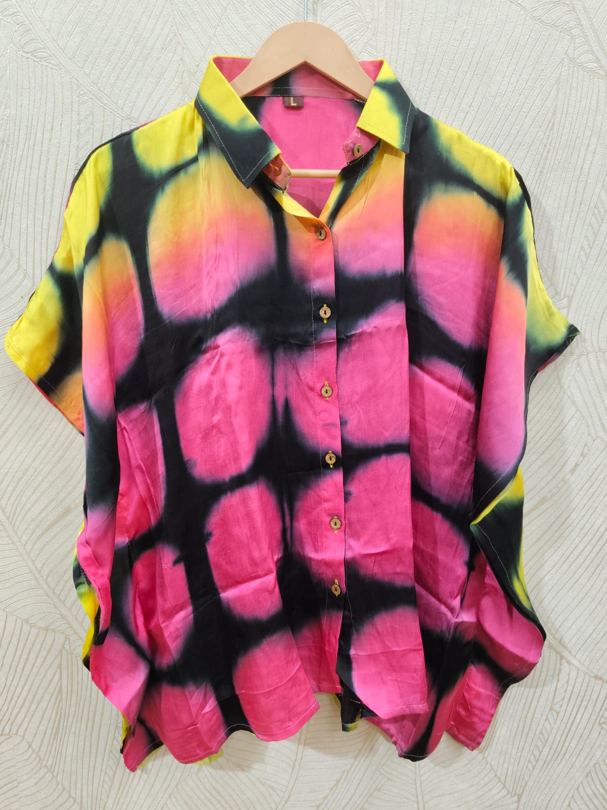 Modal Silk Kaftan Shirt (Clamp Dye)