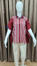 Red Rust Cotton kaftan shirt from Kutch Poshak