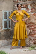 Mashru-Gaji Silk Kurta+Plazo Set