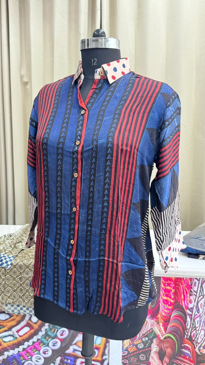 Modal Silk Antifit Ajrakh Shirts