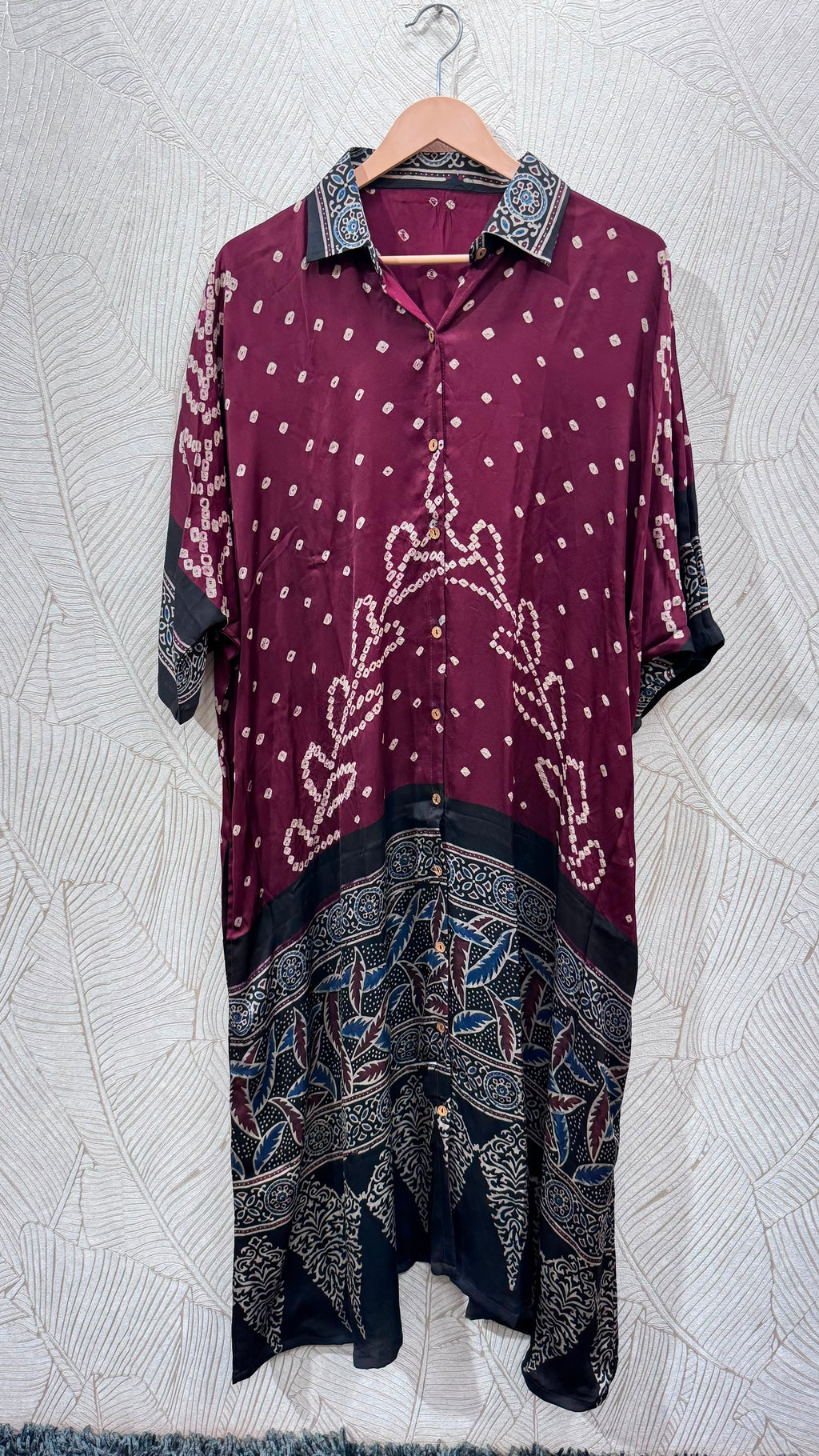 Bandhej×Ajrakh Long Shirt Kaftan