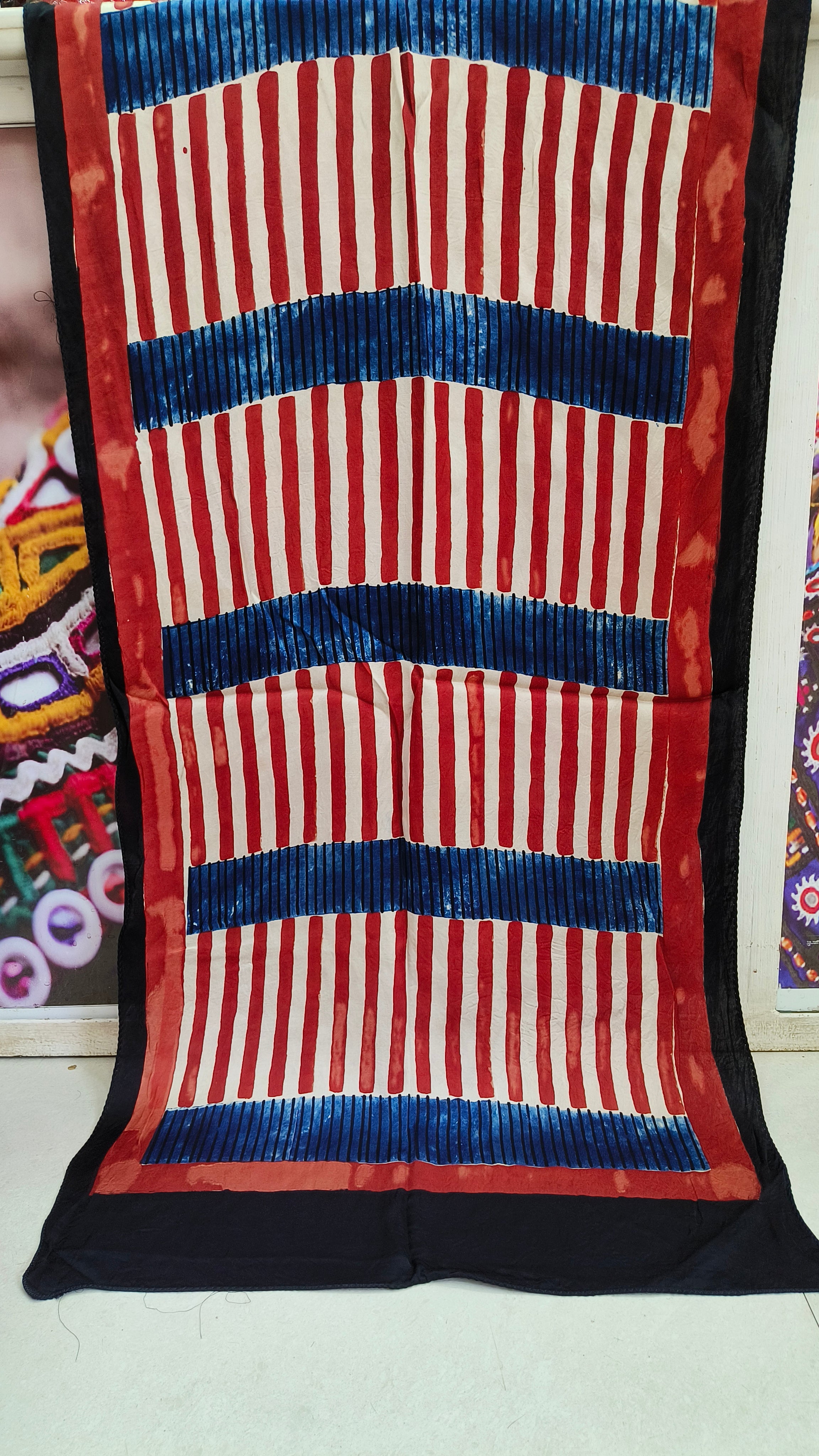 Pure Modal Silk Ajrakh Stole by Kutch Poshak