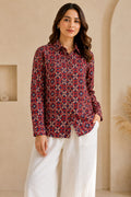 Black, Blue, Beige, Red, Green, Yellow Pure Natural Ajrakh Full Sleeve Shirts from Kutch Poshak
