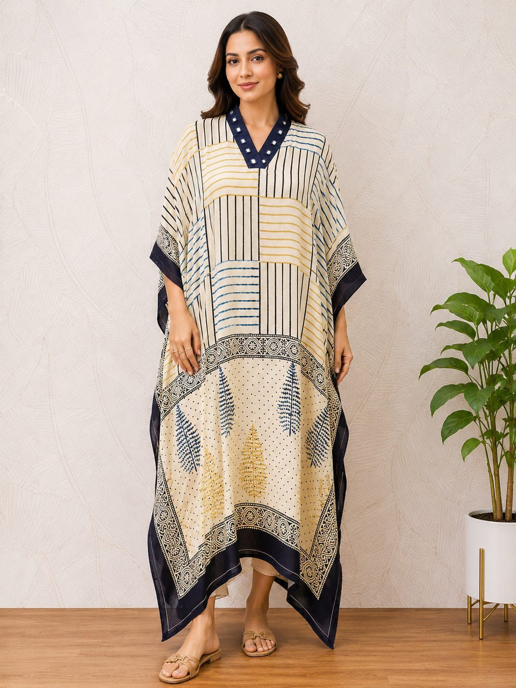 Modal Silk V-neck Kaftan