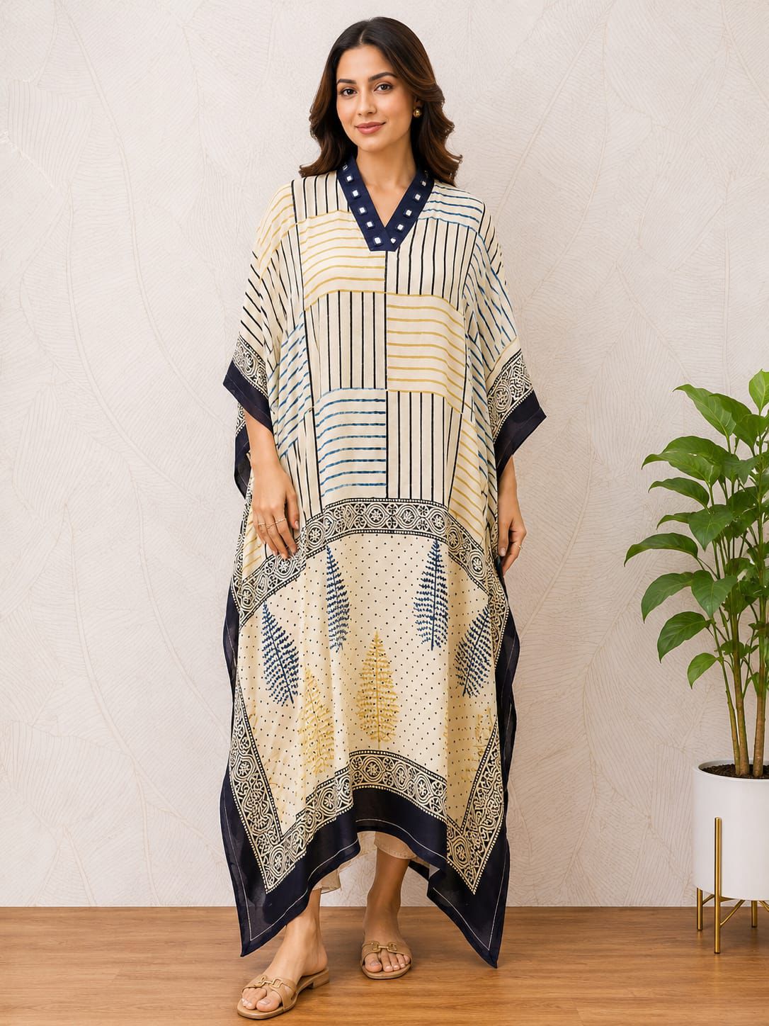 Modal Silk V-neck Kaftan