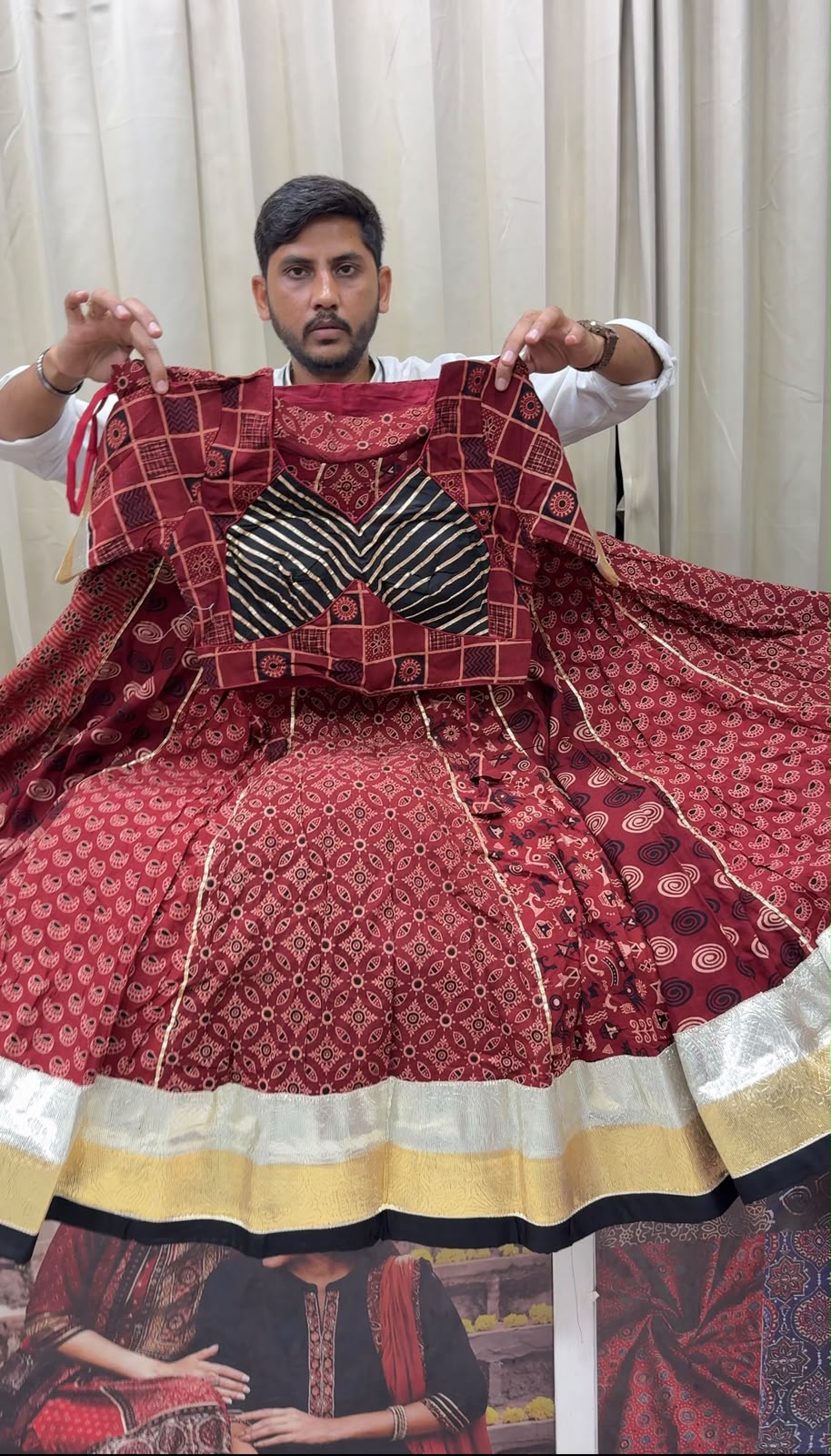 Ajrakh Cotton Chaniyacholi
