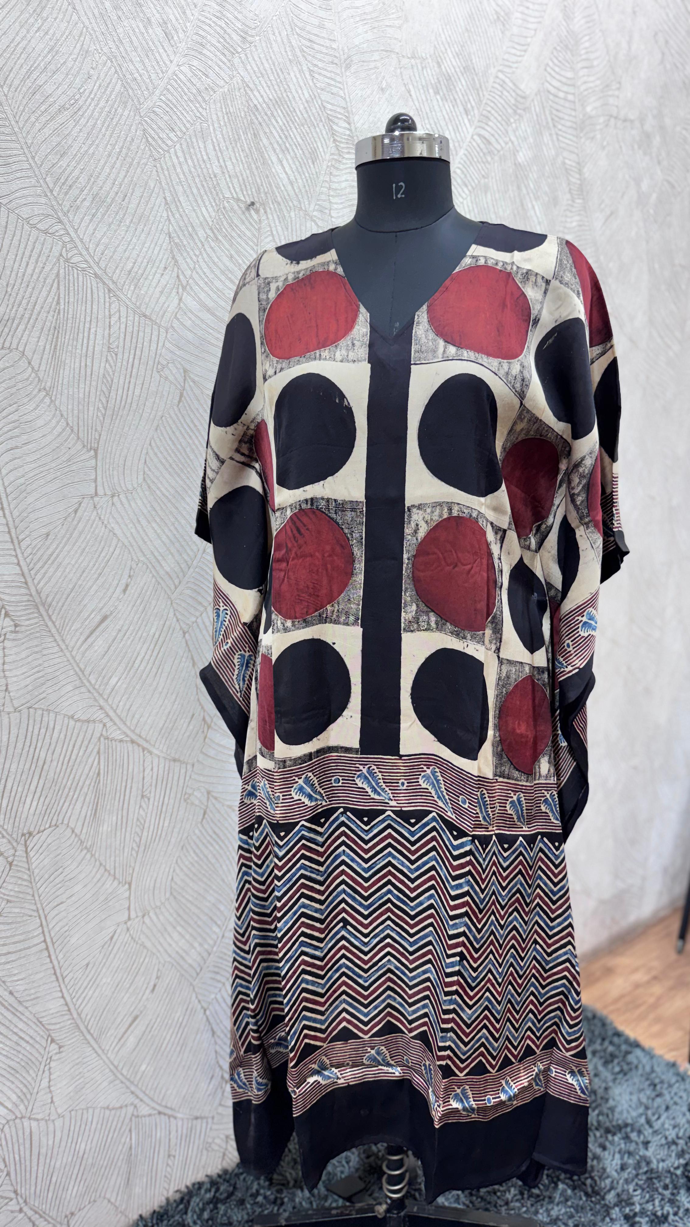 Pure Modal Silk V neck Kaftan