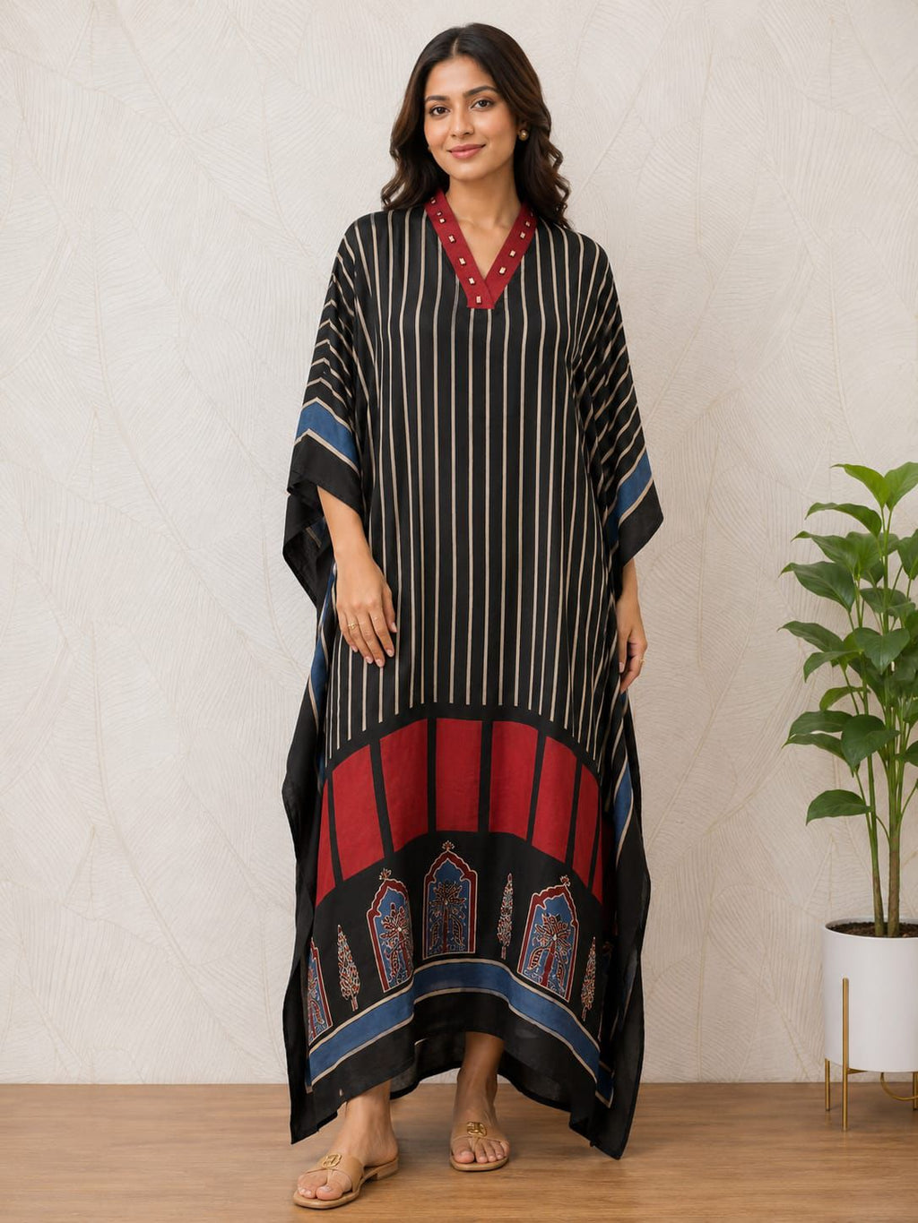 Modal Silk V-neck Kaftan