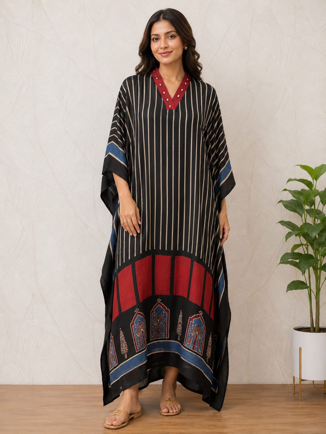 Modal Silk V-neck Kaftan