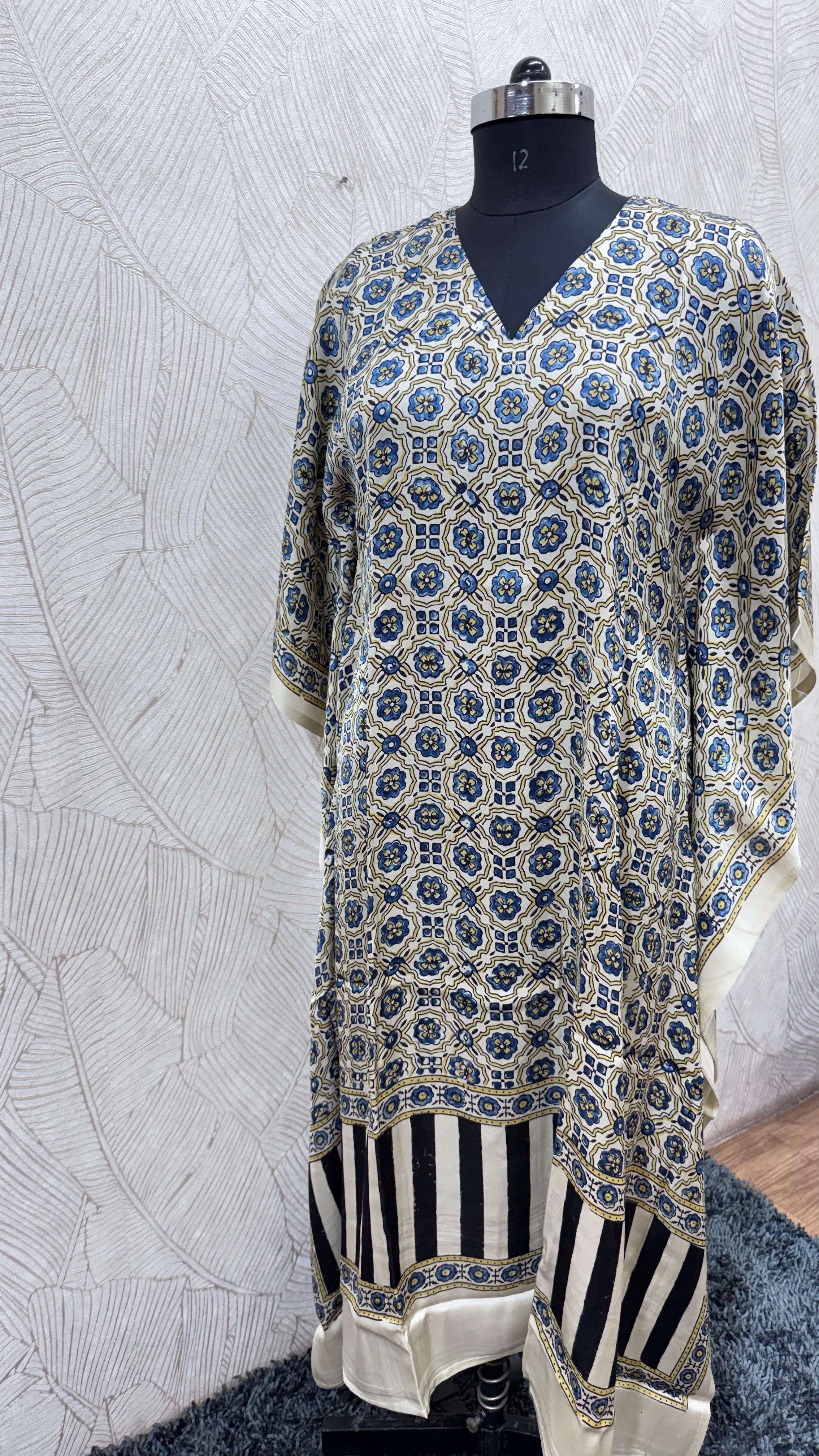 Pure Modal Silk V neck Kaftan