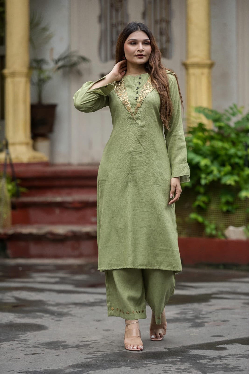 Pure Jute cotton Coordset Kurta Plazo