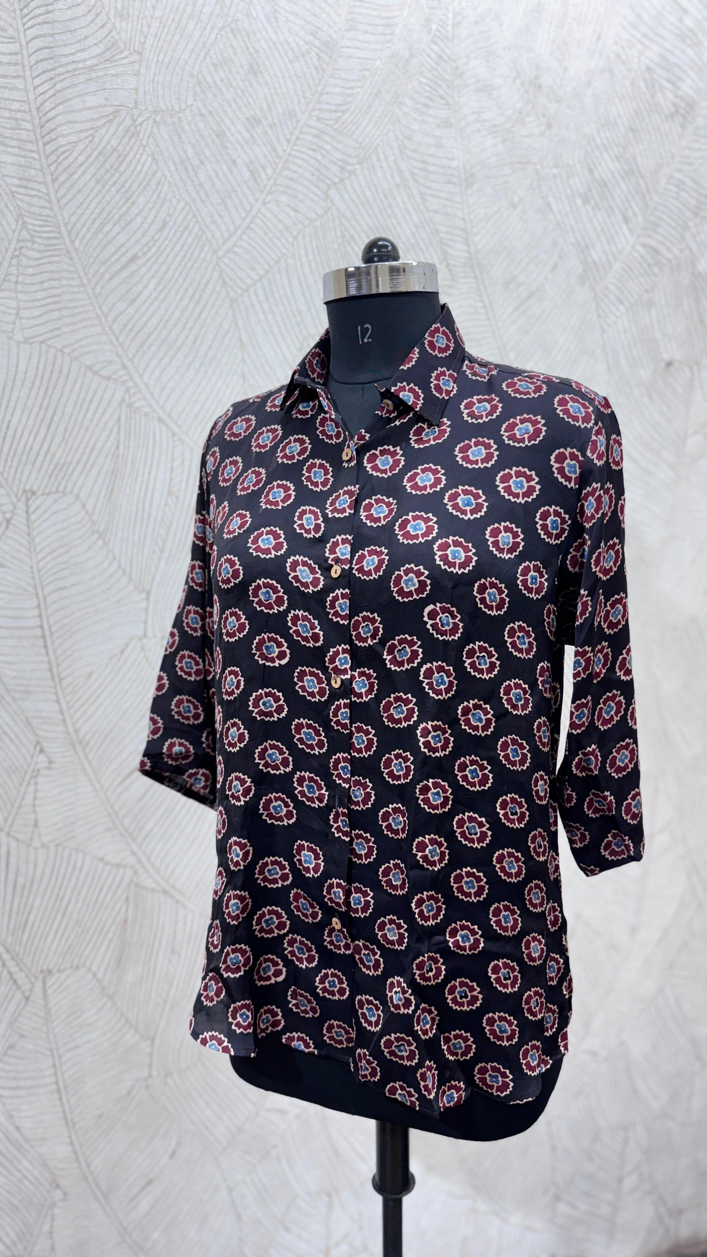 Pure Modal Silk Ajrakh Shirt