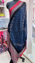 Pure modal silk bandhej with ajrakh dupatta by Kutch Poshak