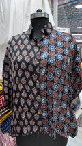 Beautiful Modal Silk Kaftan Shirt (half & half design) showcasing premium design - Kutch Poshak