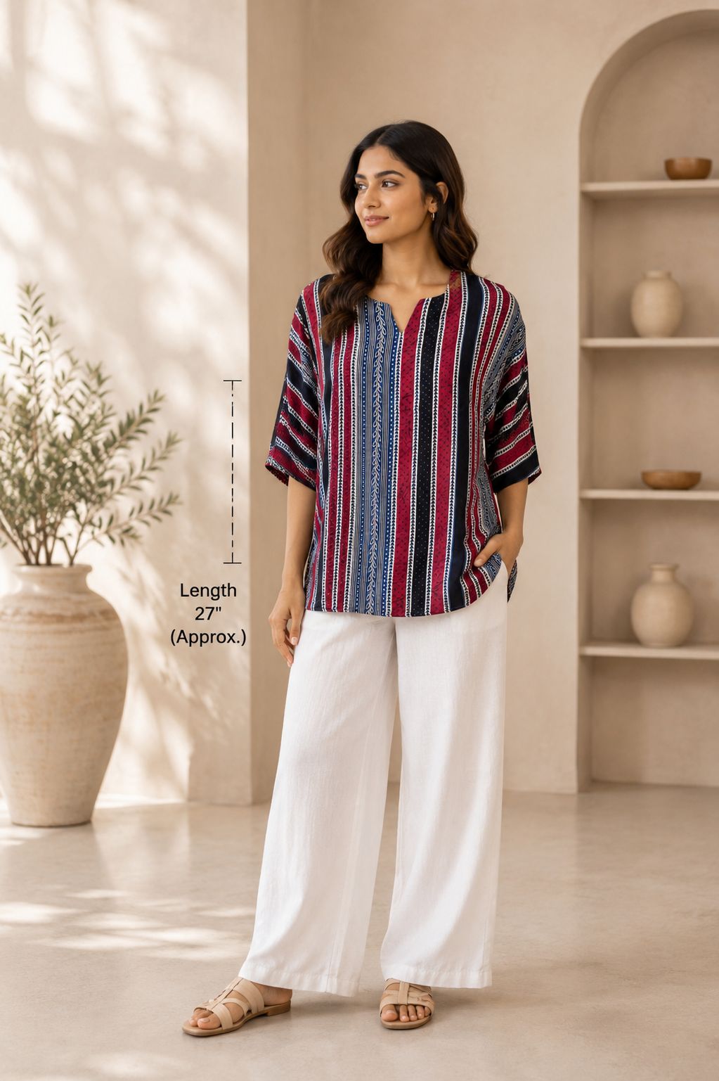 Pure modal silk oversized Tunic-Top by Kutch Poshak