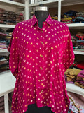 Modal Silk Bandhej Kaftan Shirt